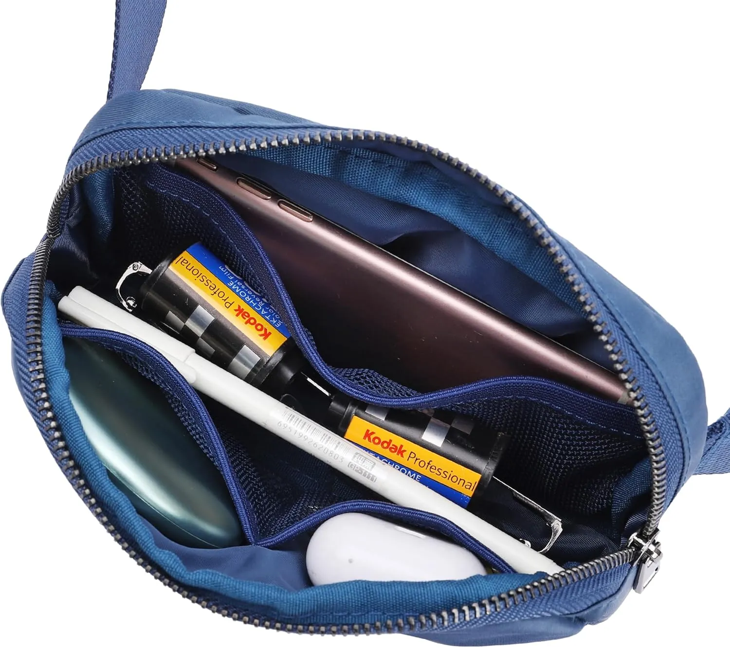 ZPN Mini Fanny Pack Blue Belt Bag for Women and Men, Fashionable Waterproof Waist Pack with Adjustable Strap for Traveling, Hiking, Jogging, Cycling