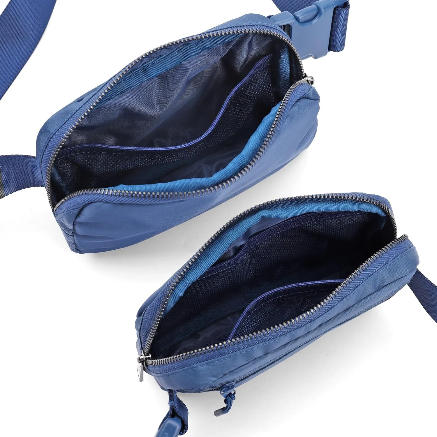 ZPN Mini Fanny Pack Blue Belt Bag for Women and Men, Fashionable Waterproof Waist Pack with Adjustable Strap for Traveling, Hiking, Jogging, Cycling