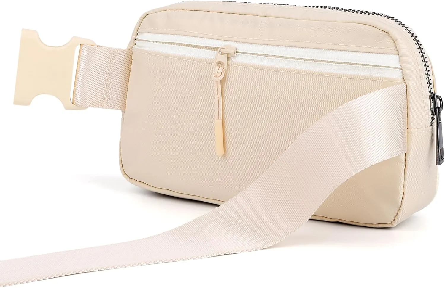ZPN Mini Fanny Pack Creamy Belt Bag for Women and Men, Fashionable Waterproof Waist Pack with Adjustable Strap for Traveling, Hiking, Jogging, Cycling