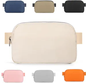 ZPN Mini Fanny Pack Creamy Belt Bag for Women and Men, Fashionable Waterproof Waist Pack with Adjustable Strap for Traveling, Hiking, Jogging, Cycling