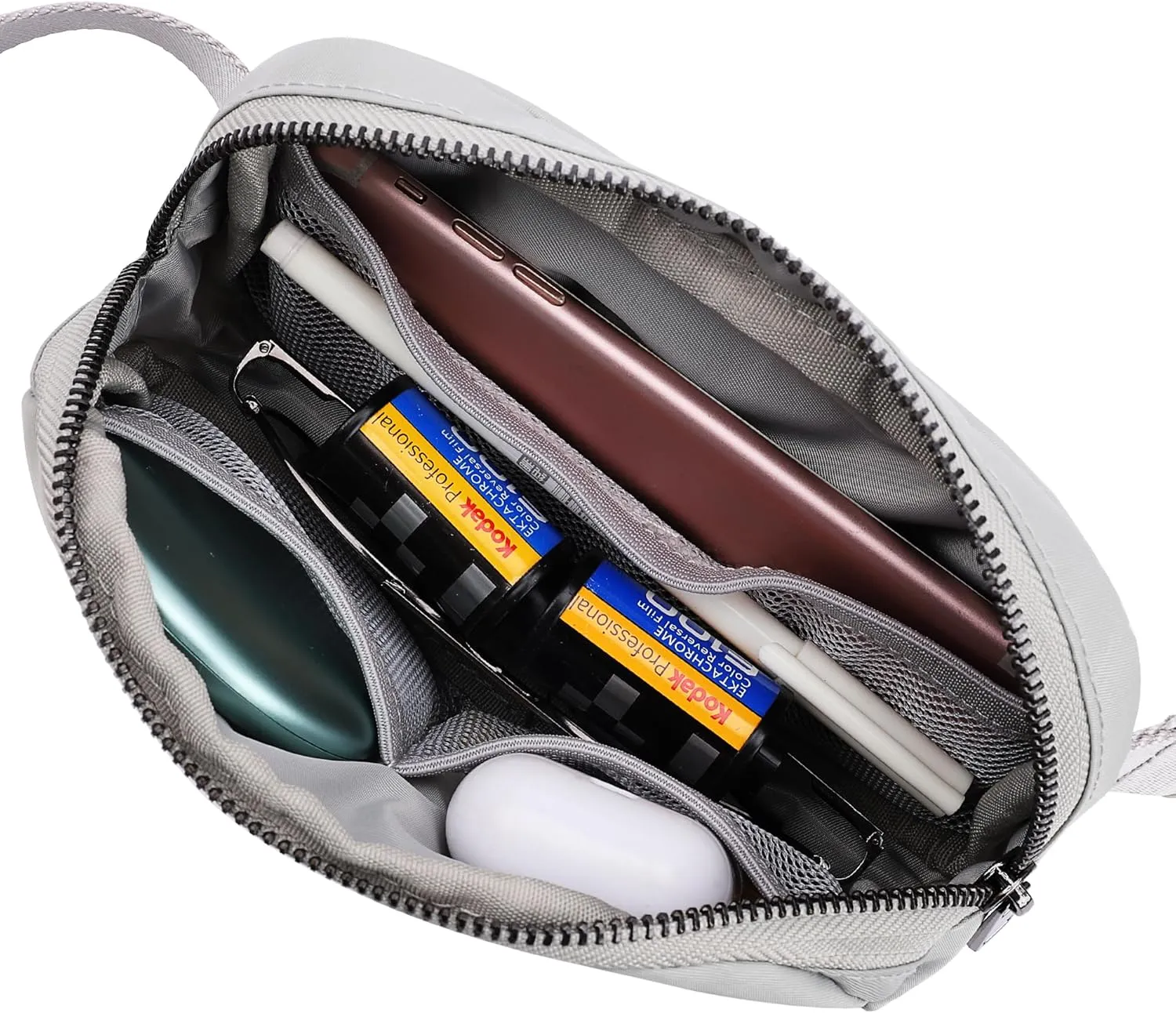 ZPN Mini Fanny Pack Gray Belt Bag for Women and Men, Fashionable Waterproof Waist Pack with Adjustable Strap for Traveling, Hiking, Jogging, Cycling