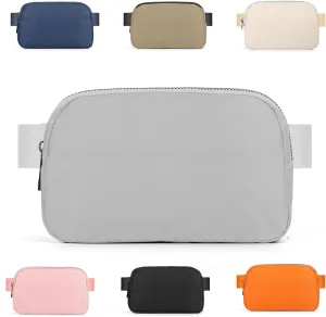 ZPN Mini Fanny Pack Gray Belt Bag for Women and Men, Fashionable Waterproof Waist Pack with Adjustable Strap for Traveling, Hiking, Jogging, Cycling