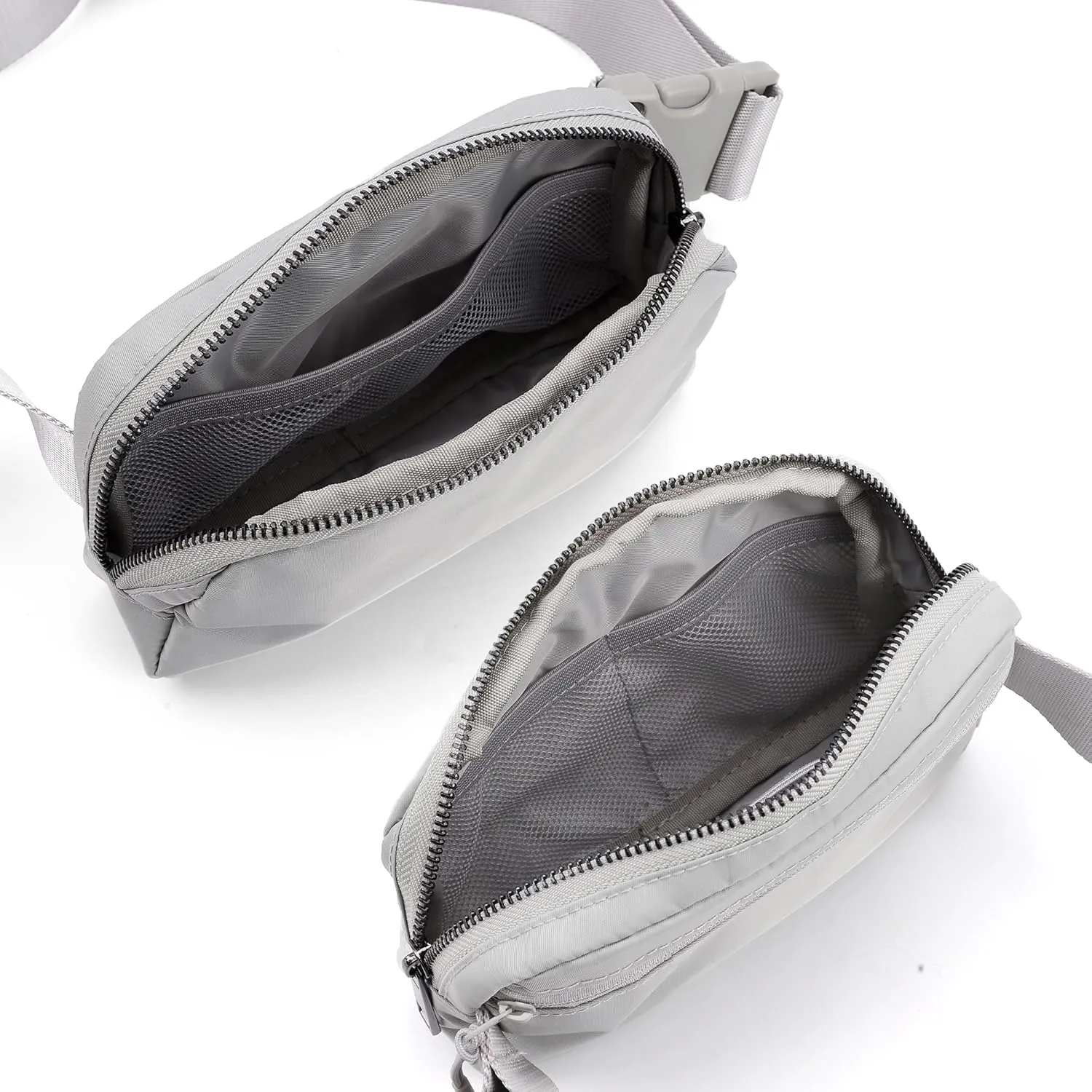 ZPN Mini Fanny Pack Gray Belt Bag for Women and Men, Fashionable Waterproof Waist Pack with Adjustable Strap for Traveling, Hiking, Jogging, Cycling