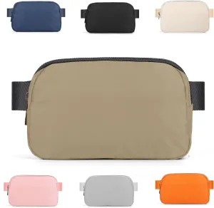 ZPN Mini Fanny Pack Khaki Belt Bag for Women and Men, Fashionable Waterproof Waist Pack with Adjustable Strap for Traveling, Hiking, Jogging, Cycling