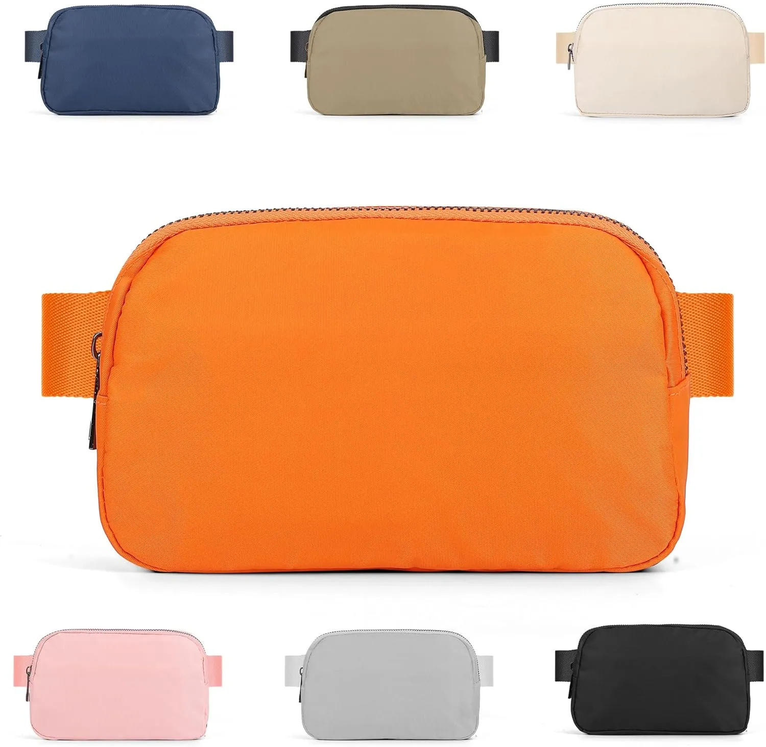 ZPN Mini Fanny Pack Orange Belt Bag for Women and Men, Fashionable Waterproof Waist Pack with Adjustable Strap for Traveling, Hiking, Jogging, Cycling