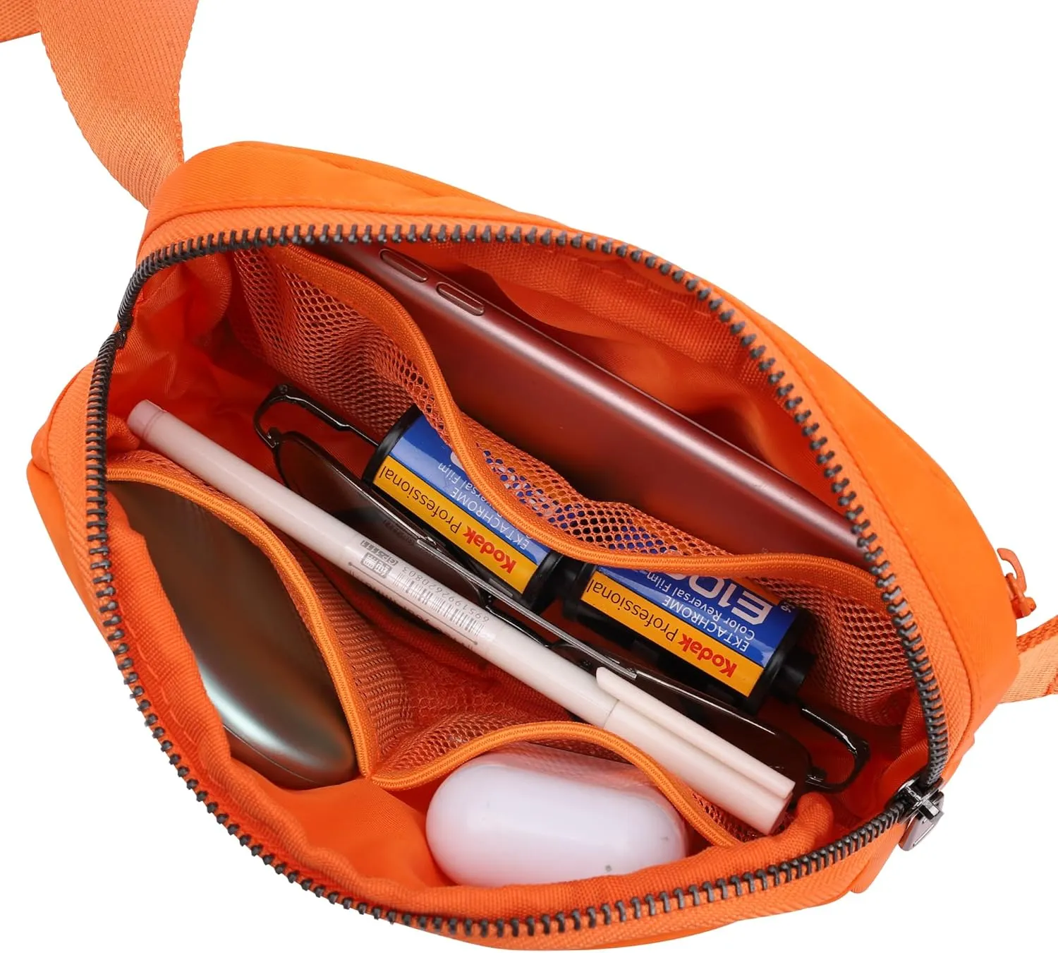 ZPN Mini Fanny Pack Orange Belt Bag for Women and Men, Fashionable Waterproof Waist Pack with Adjustable Strap for Traveling, Hiking, Jogging, Cycling